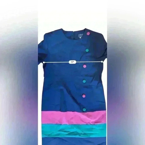 Vintage Willow Ridge Color Block Secretary Midi Dress Womens M - Picture 9 of 9